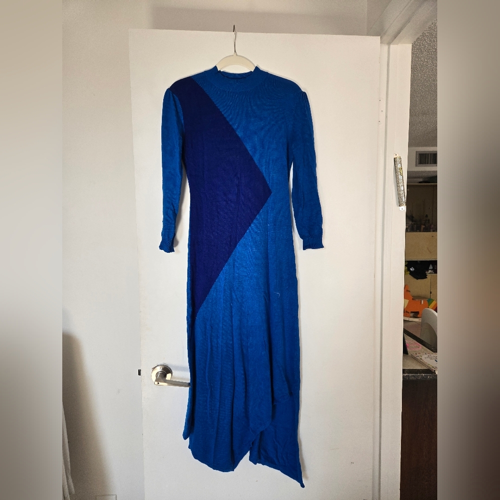 Elegant Blue and Purple Women's Dress